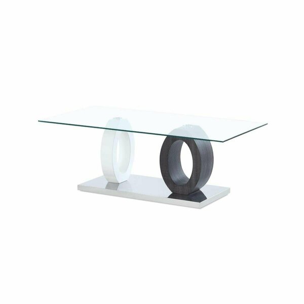 Global Furniture Usa Dual Oval Base Style Cocktail Table - White & Grey T1628C